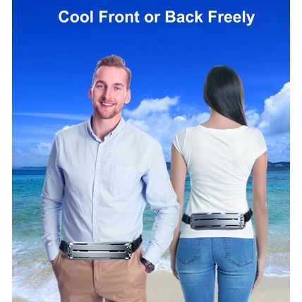 Portable Waist Fan with 2 Cooling Plates, Wearable Belt Clip on Fan 5000Mah Rech