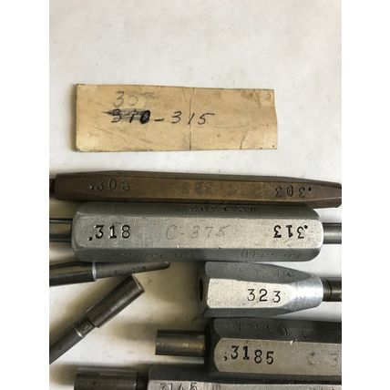 MIXED LOT GO NO GO SMOOTH PLUG GAGES,.3115,.3135,.303,.308,.313,.3145,.  3185,ES