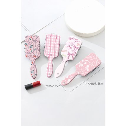 Pink Bow Print Anti-Static Air Cushion Comb