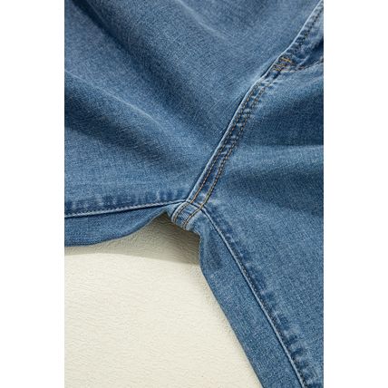 Dusk Blue Medium Wash Super Wide Leg Denim Pants