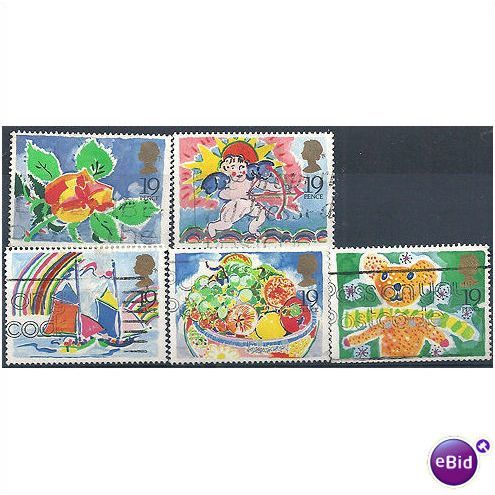1989 Greetings Set SG1423-1427 Fine/Very Fine Used
