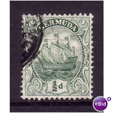 BERMUDA 1910 SG45 1/2d GREEN FINE USED