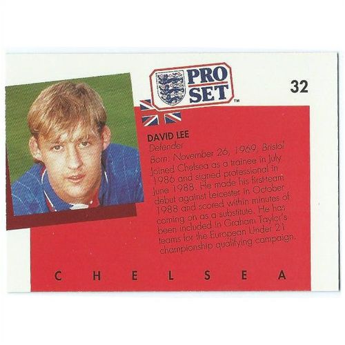 1990/1991 Pro Set Footbal - #32 - David Lee