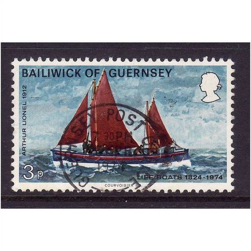 GUERNSEY 1974 3p ARTHUR LIONEL LIFEBOAT FINE USED #2