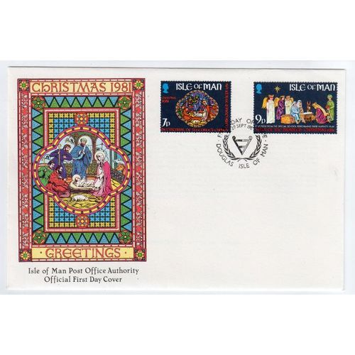 ISLE OF MAN , CHRISTMAS 1981 , FIRST DAY COVER FINE USED ..(B3)