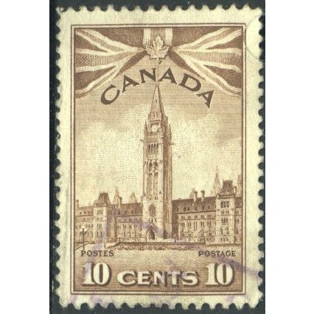 Canada 1942 (War Effort) - SG383 - 10c brown - Parliament Buildings - used 2