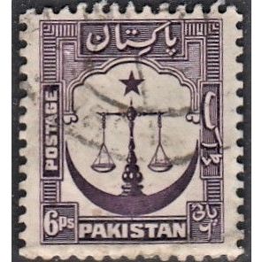PAKISTAN, 1948 6p Scales p12.5, SG 25 (Scott #25), used