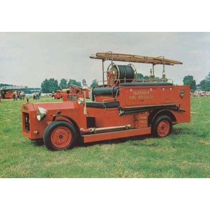 Fareham Fire Station 1929 Water Tender Triumph Herald Leyland Engine Postcard
