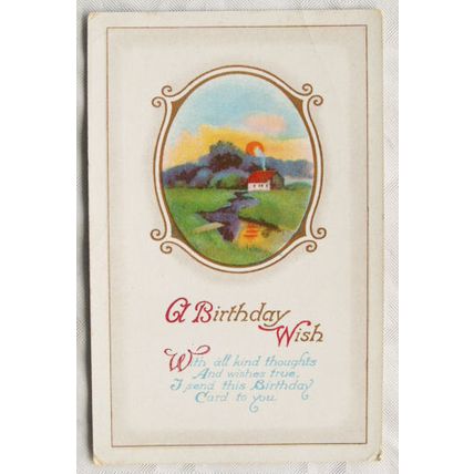 vintage Greetings postcard - A Birthday Wish
