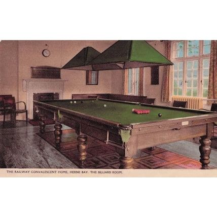 Billiard Room Railway Convalescent Home Herne Bay Vintage Colour Postcard