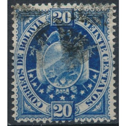 Coat of Arms: 20c P14 24½mm Length - Bolivia 1894 - FH - MiNr 42I
