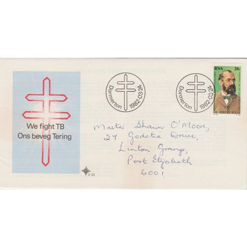 South Africa 1982 Robert Koch TB First Day Cover see other listings