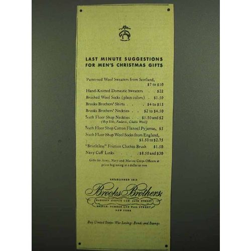 1942 Brooks Brothers Clothing Ad - Christmas Gifts