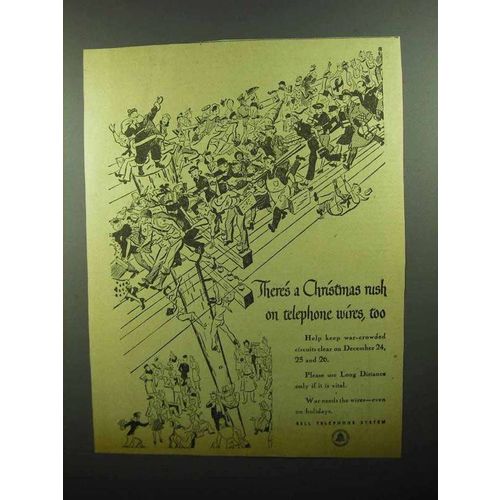 1943 Bell Telephone Ad - There's a Christmas Rush