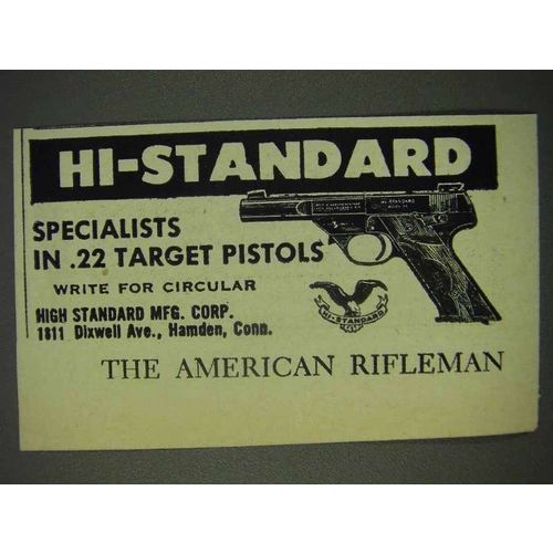1950 Hi-Standard .22 Target Pistol Ad - Specialists
