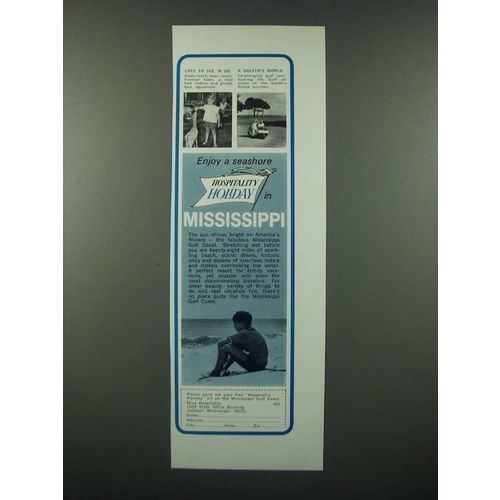 1966 Mississippi Tourism Ad - Enjoy a Seashore