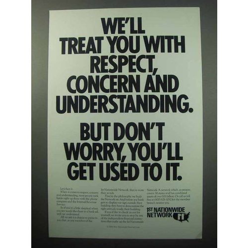 1988 1st Nationwide Network Bank Ad - Respect