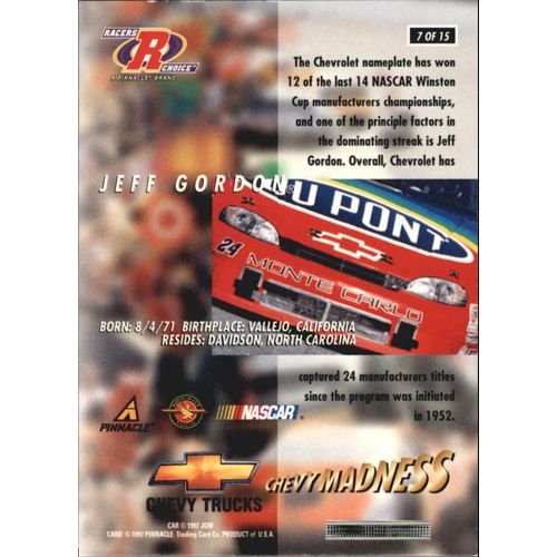 1997 Racer's Choice Jeff Gordon-Chevy Madness # 7 of 15