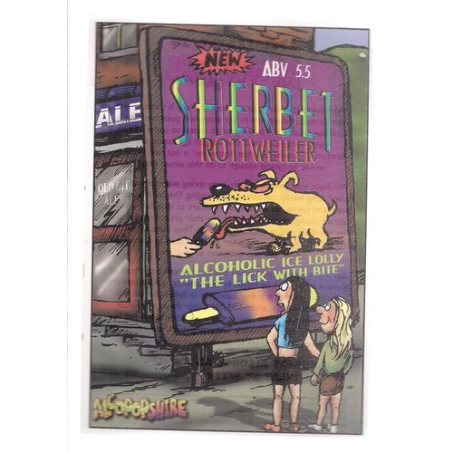 1997 5 x Kids drink awareness laminated cards ALCOPOPSHIRE 16 X 11 cms vgc =