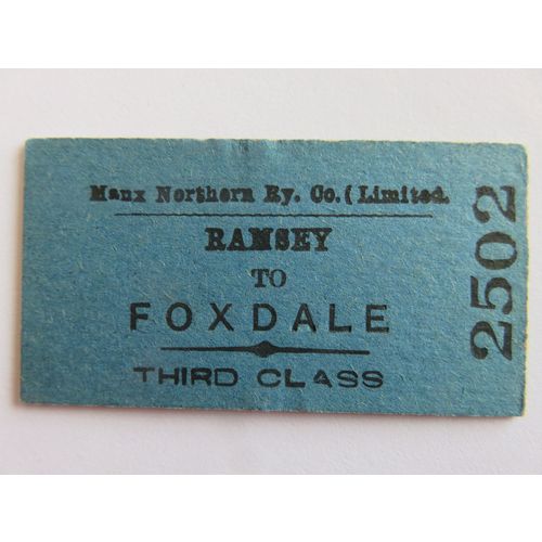 Manx Northern Railway Ramsey - Foxdale Ticket
