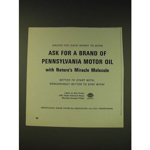 1963 PennsylvaniaMotor Oil Ad - Unless you have money to burn