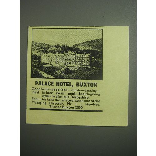 1948 Palace Hotel, Buxton Ad - Good beds - good food - music - dancing - ideal