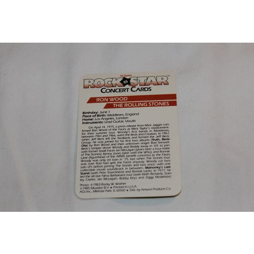 Ron Wood 1985 A.G.I. Rock Star Concert Cards NO. 65
