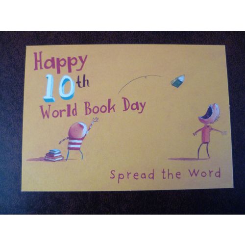 Happy 10th World Book Day spread the word 2007 mint colour postcard