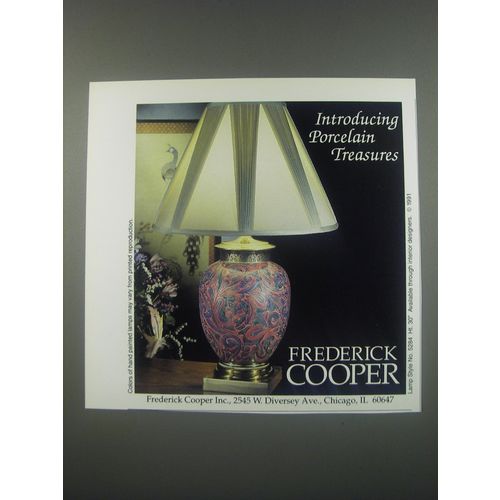 1991 Frederick Cooper Hand Painted Lamps Ad - Introducing Porcelain Treasures