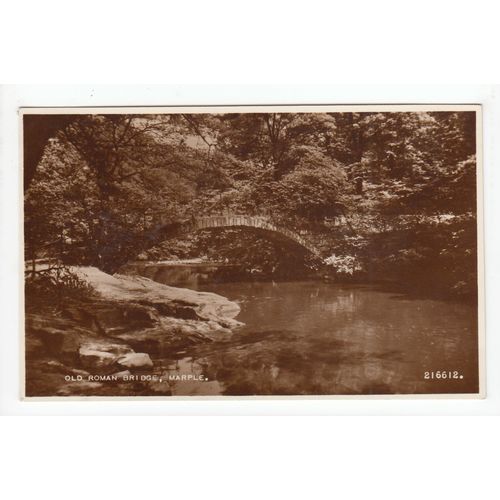 Roman Bridge Marple Postcard Cheshire 216612