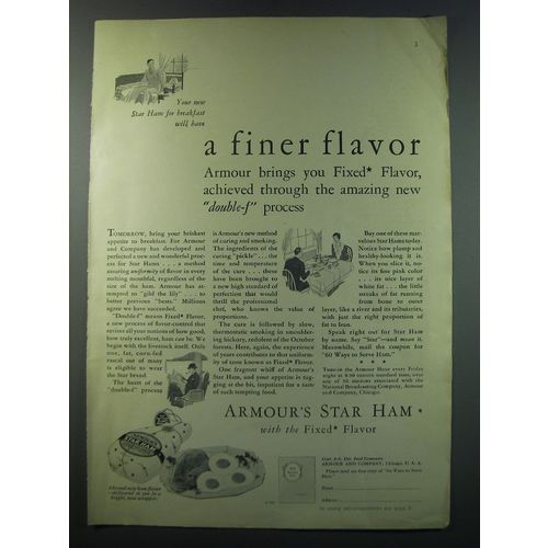 1930 Armour's Star Ham Ad - A finer flavor