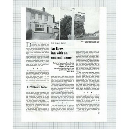 (5449) The Rose Bud Pub Brightlingsea Essex Annie Knights - 1970 Article