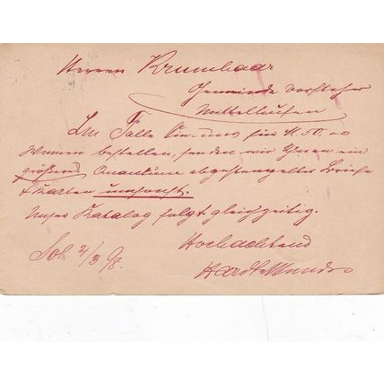 Germany 1898 Solingen to Mittelhufen 5pf Postal card written both cancels VGC