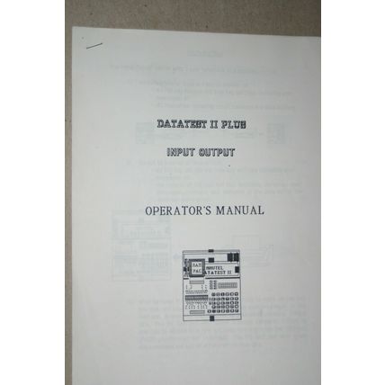 Navtel Datatest II Plus Input Output Operator's Manual