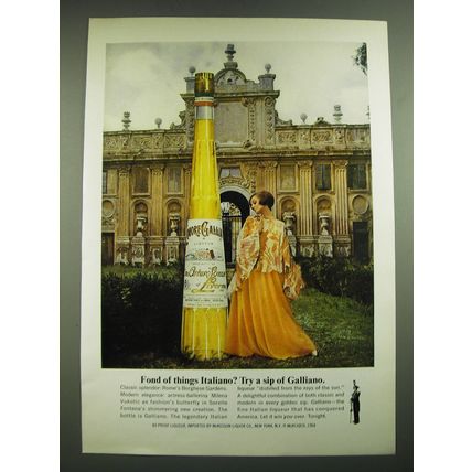 1968 Galliano Liqueur Ad - Fond of things Italiano? Try a sip of Galliano?