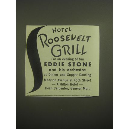 1945 Hotel Roosevelt Grill Advertisement - for an evening of fun