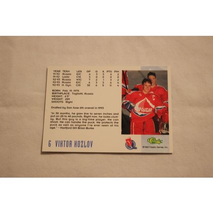 Viktor Kozlov 1993 Classic '93 Hockey Draft NO. 6