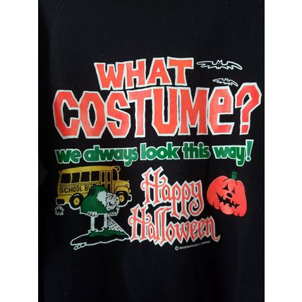 Lee Unisex What Costume? Black Long Sleeve Halloween Sweatshirt Size 2X