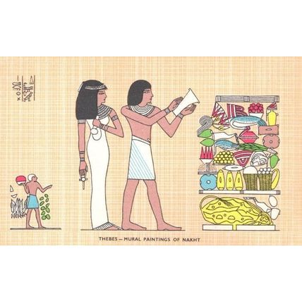 Thebes Mural Paintings Of Nakht Antique Egypt Egyptian Postcard