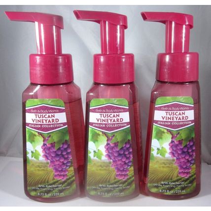 3 bottles Bath & Body Works Gentle Foaming Hand Soap Tuscan Vineyard