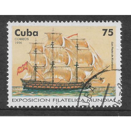CUBA 1996 SHIP OF THE LINE 75c SAN PEDRO DE ALCANTARA SG 4076 FINE USED#3