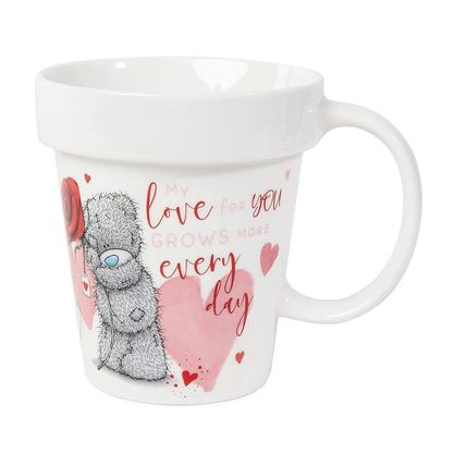 Me to You 5" Rose Flower Tatty Teddy & Plant Pot Shaped Mug