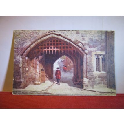 BLOODY TOWER, TOWER OF LONDON by Charles F. Flower antique postcard 1921 pm =