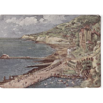 Artist Drawn Ventnor From East Isle Of Wight Postcard (QIOW0048)