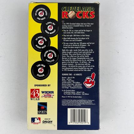 Cleveland Rocks Story Of The 1995 Cleveland Indians Baseball VHS Video Tape