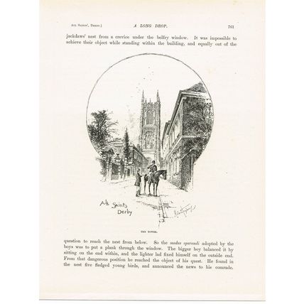 All Saints, Derby, Tower, Book Illustration (Print), c1891