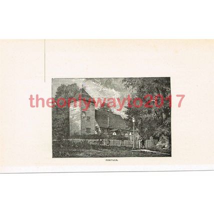 Perivale Church , Book Illustration, c1891