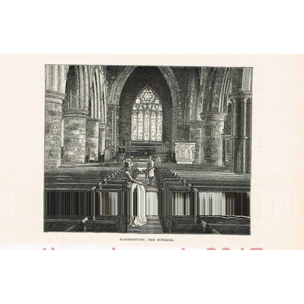 Scarborough, Church Interior , Book Illustration, c1891