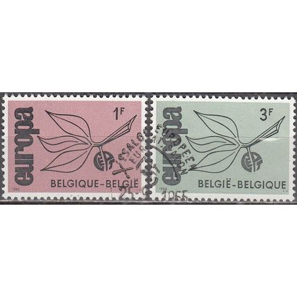 Belgique 1965 Michel 1399 - 1400 O Cote (2008) 0.50 € Europa CEPT Brin d'arbre