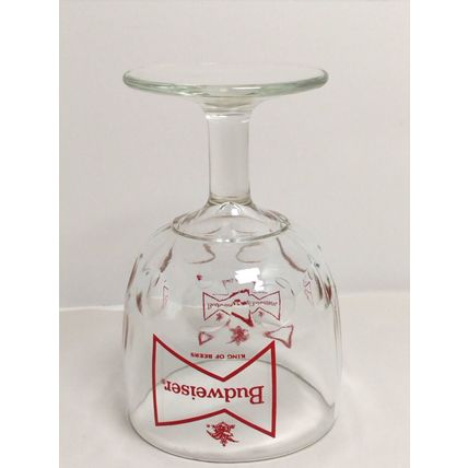 Vintage Budweiser King Of Beers Thumbprint Gobles Clear Glass With Logo